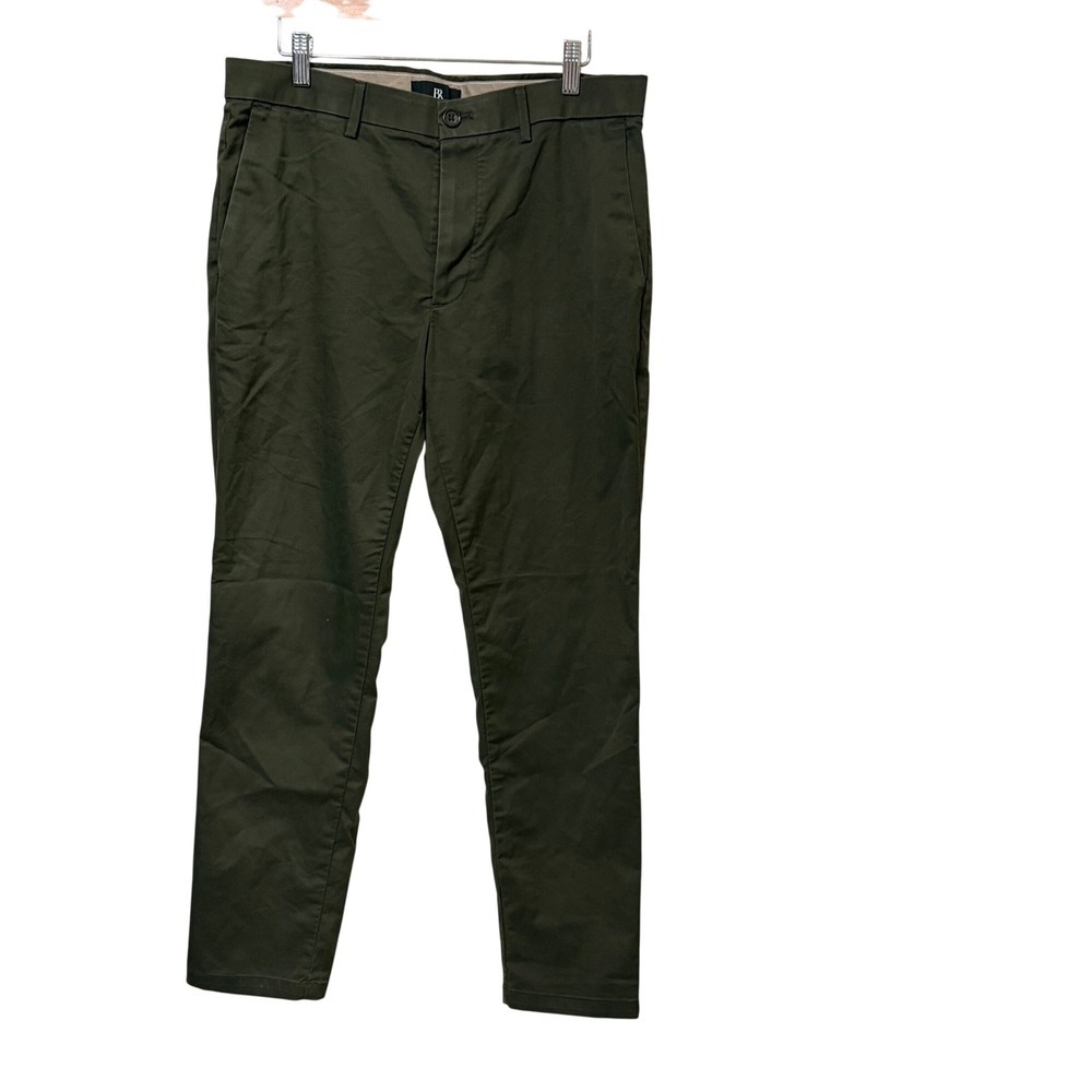 Banana Republic Mens Olive Green Chino Pants 32x30 Slim Straight Stretch Cotton